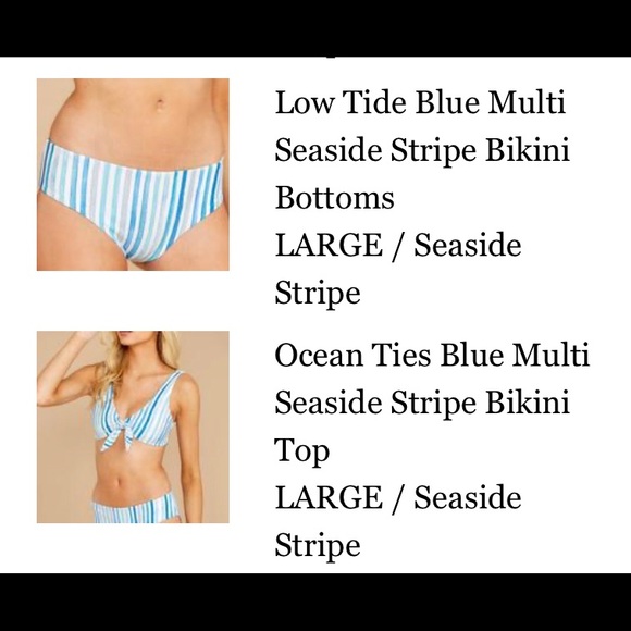 Palms Away Seaside Stripe Swim Bikini Blue Multi - Picture 7 of 12
